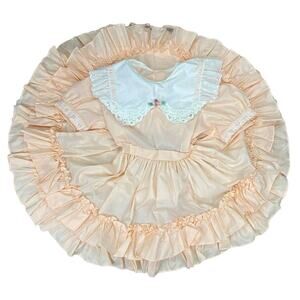 VTG Lilo California Full Circle Dress Girls Sz 5 Pageant Ruffled Tiered Party